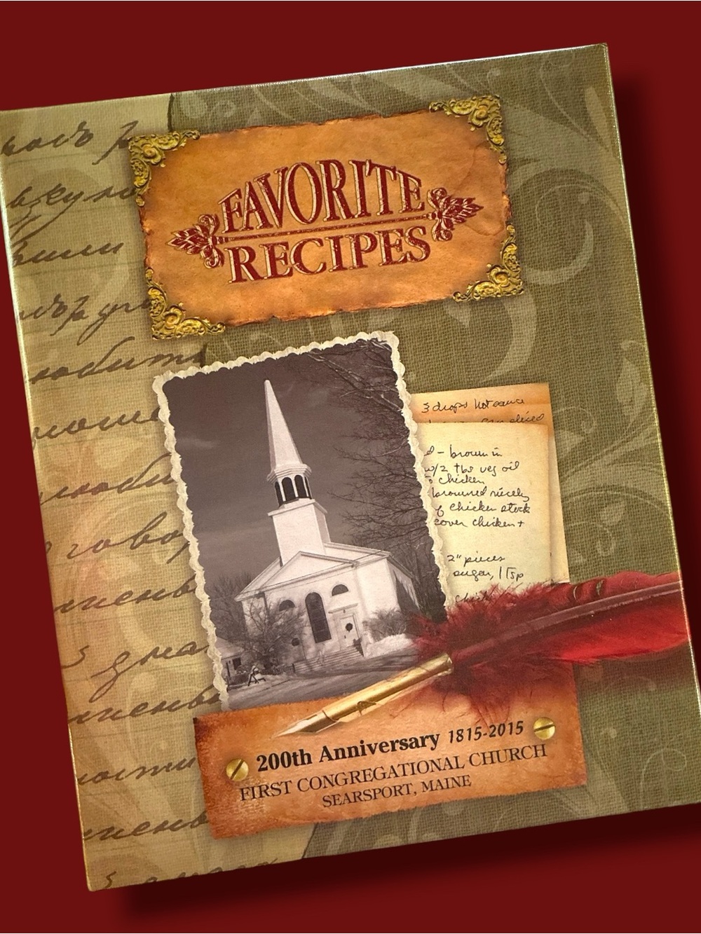 Searsport Maine First Congregational Church 2015 Recipe Book 200th Anniversary